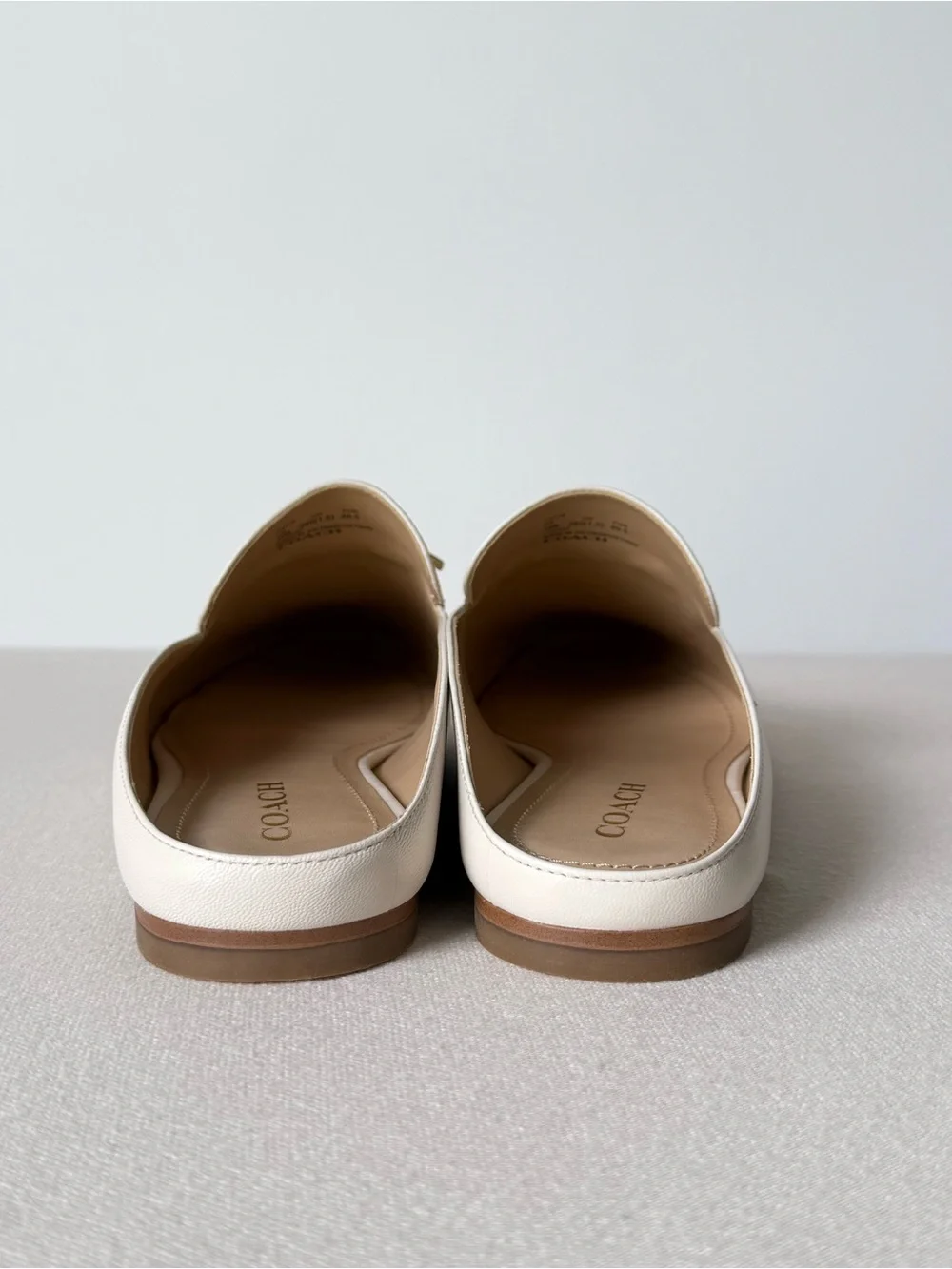 NWT Coach Sienna Leather Mule Loafers White Chalk Slip-On Size 10 C5770